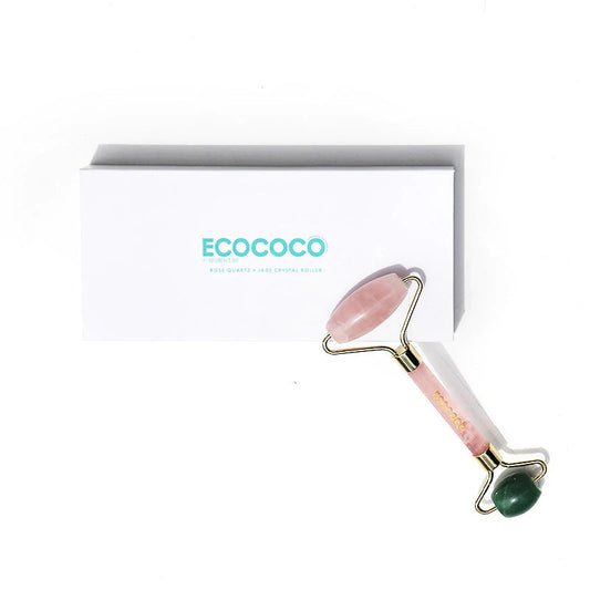 Ecococo Rose Quartz & Jade Crystal Facial Roller