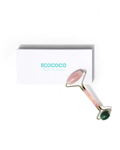 Ecococo Rose Quartz & Jade Crystal Facial Roller