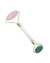 Load image into Gallery viewer, Ecococo Rose Quartz &amp; Jade Crystal Facial Roller
